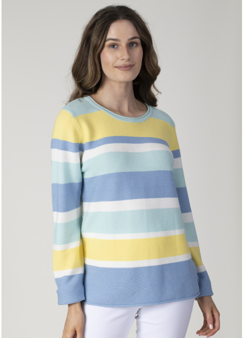 Jessica Graaf Aqua Stripe Jumper